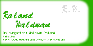 roland waldman business card